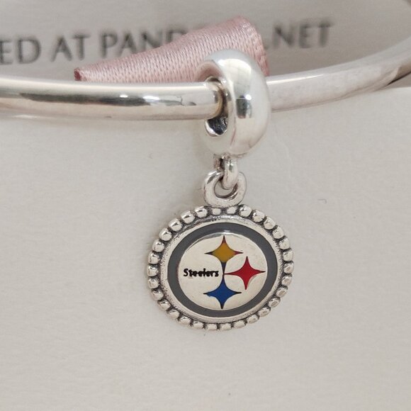 Pandora Pittsburgh Steelers NFL Logo Exclusive Dangle Charm with box - Picture 1 of 6